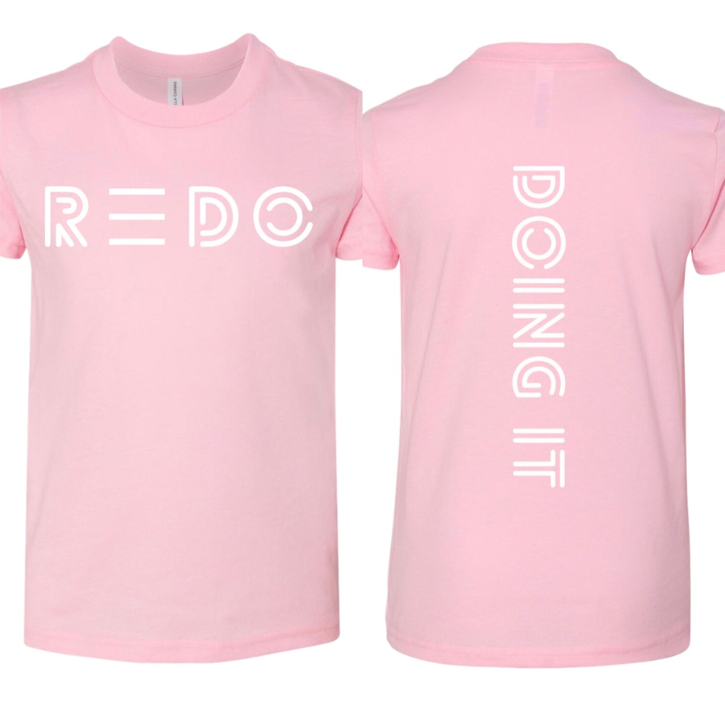 BACK DOING IT PINK YOUTH TEE