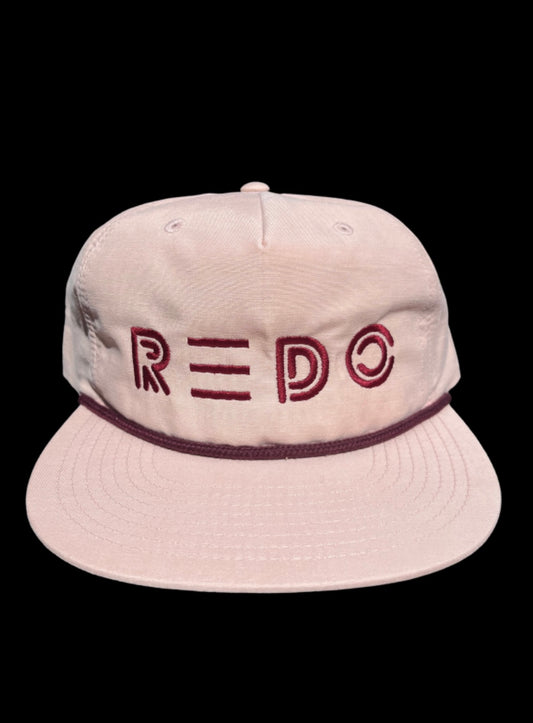 PEACH + MAROON ROPE SNAPBACK